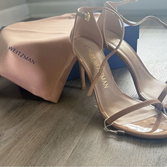 Stuart Weitzman Beige Ankle Strap Heels - Picture 7 of 9